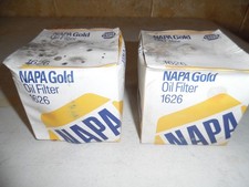 Lot of 2 NAPA P/N 1626 GOLD OIL FILTER - New Old Stock - Made in USA