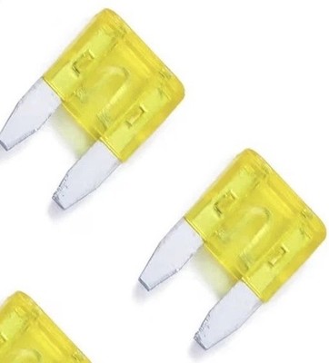 2 X 20 Amp Yellow Mini fuse 20A ATM - 32V- Ships Today