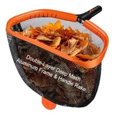 17.5" Pool Skimmer Net with Double-Layer Netting Bag, Aluminum Frame, Pool Net