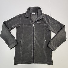 Columbia full zip fleece jacket youth XL sage mock neck zip waiste pockets