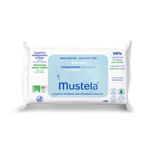Mustela Water-Based Compostable Wipes 60 Count 