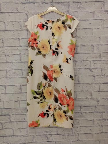 Anna Rose Dress Size 14 Ivory Multi Floral Round Neck Cap Sleeves Lined Slit - Bild 9 von 19