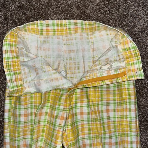 Vintage 1970s Plaid Bell Bottoms Outfit - Yellow/Orange - Women’s - Picture 9 of 11