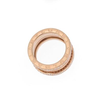 Bvlgari B.zero1 Wide Ring 1.5ct Diamond 18k Rose Gold 12mm Band