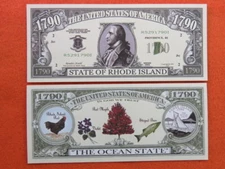 RHODE ISLAND: The Ocean State Since 1790; Maple ~ $1,000,000 One Million Dollars