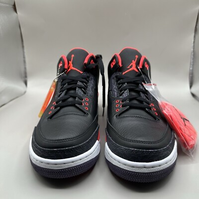 Nike Air Jordan 3 “Retro Crimson” Black Red Purple Men's 11