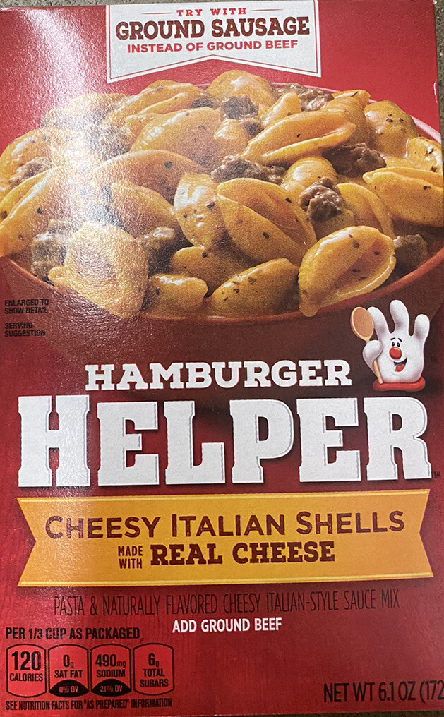 Betty Crocker Hamburger Helper CHEESY ITALIAN SHELLS Sauce Mix 6.1