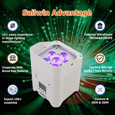 1PC RGBAW UV 6 x 18W LED Uplight Par LIght Battery Powered Charge Flight Case