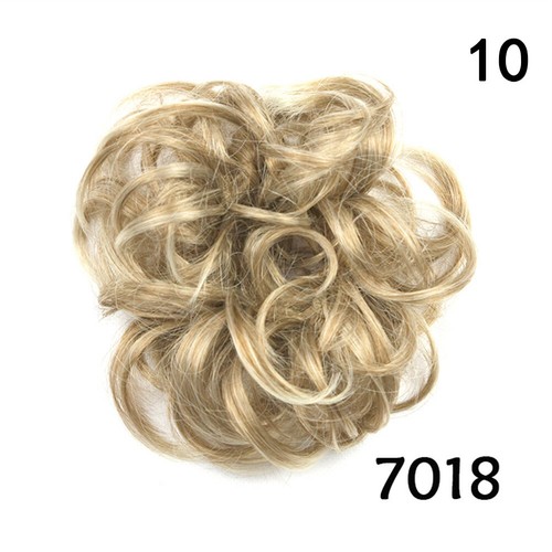 Human Hair Extensions Curly Messy Bun Hair Piece Scrunchie Cover Hair Real - Picture 21 of 46