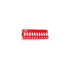 5 PCS NEW Red 2.54mm Pitch 10-Bit 10 Positions Ways Slide Type DIP Switch 