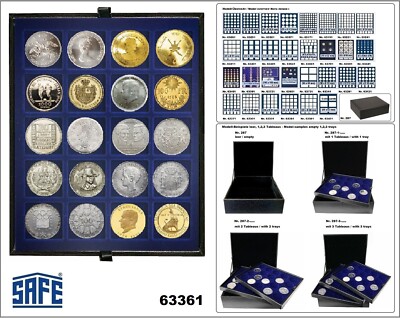 SAFE 63361 Nova deluxe Münztableaus LEFA DESIGN 20x eckige Fächer 36 mm