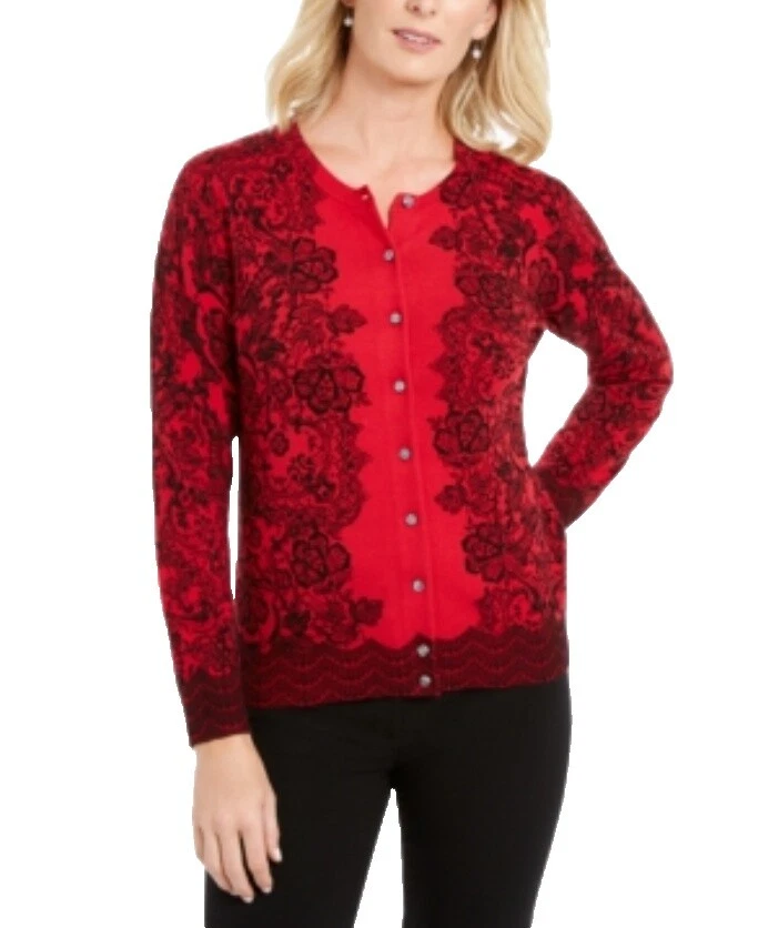 Suéteres Floral Cárdigan Karen Scott para Mujeres