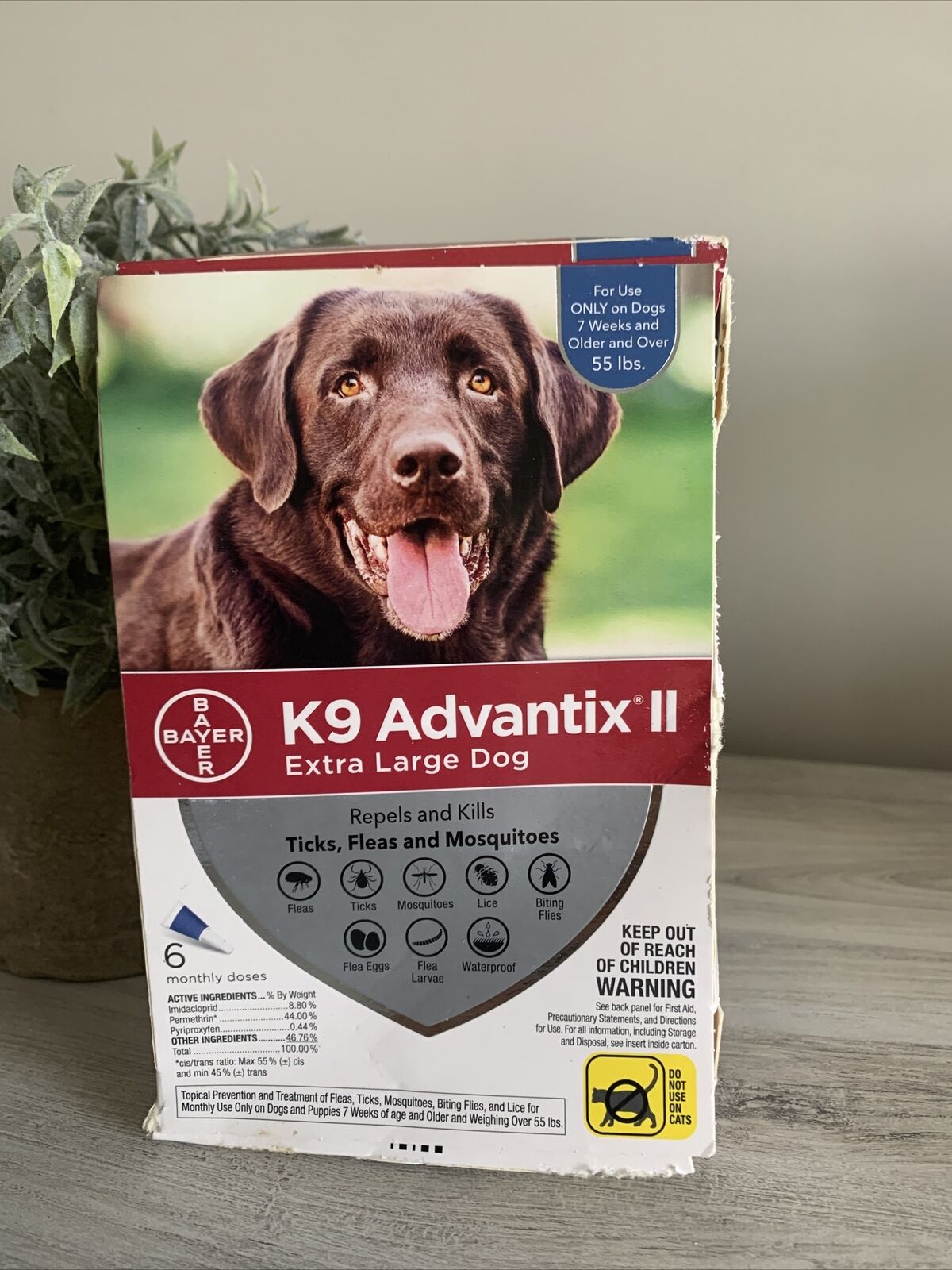 K9 Advantix II Flea & Tick Prevention Killer Extra Large Dogs 55lb - (6 Doses)