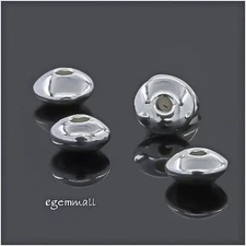 20 Sterling Silver Rondelle Saucer Spacer Beads 4mm #97895