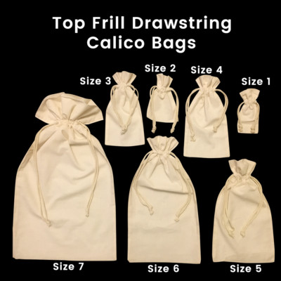 Calico Drawstring Bags Gift Tote Calico Drawstring Jewellery Bags