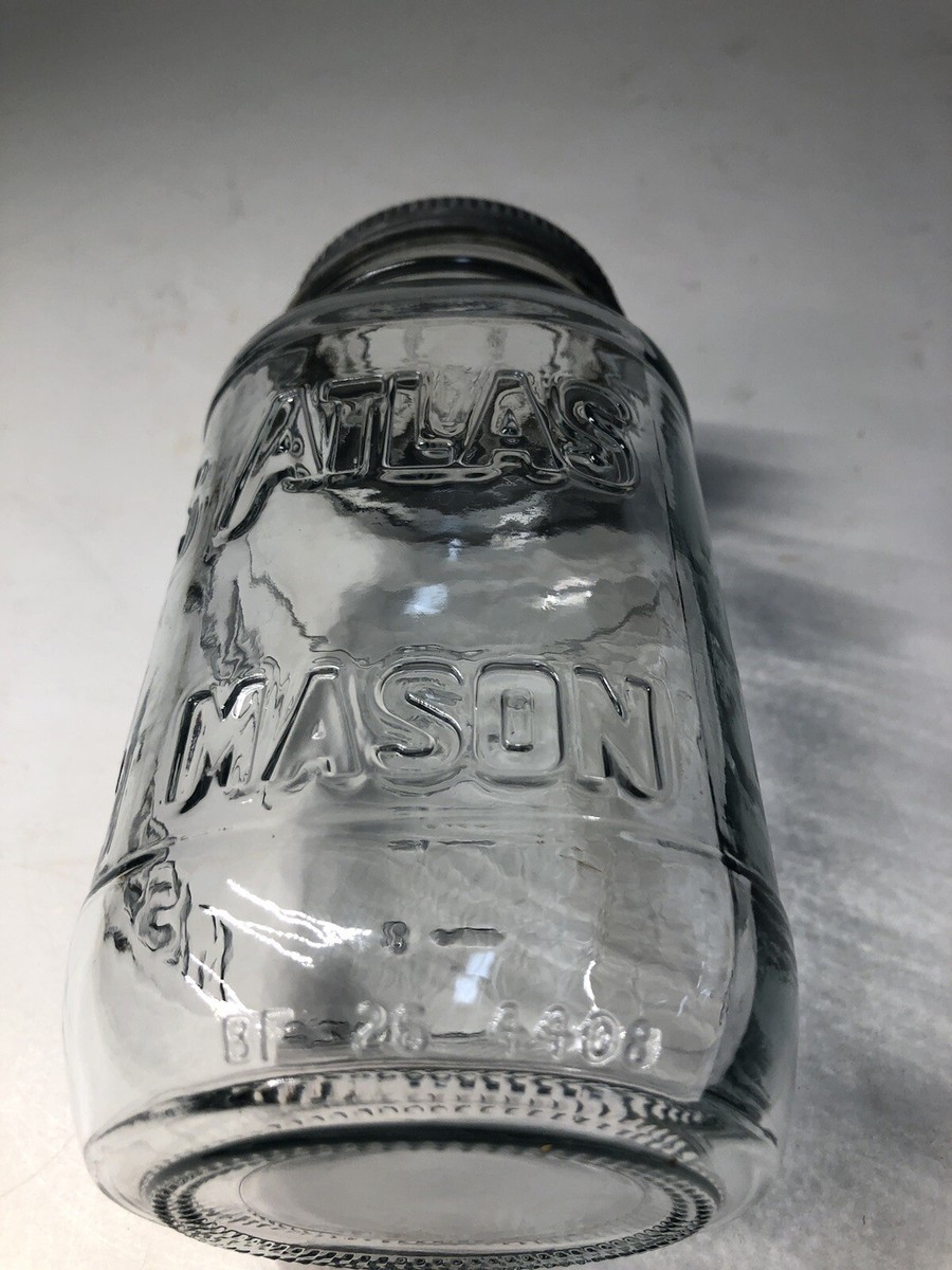 Atlas Mason Quart Jar 1900-1938 w/ Atlas glass lid and Zinc Atlas Mason Quart Jar 1900-1938 w/ Atlas glass lid and Zinc