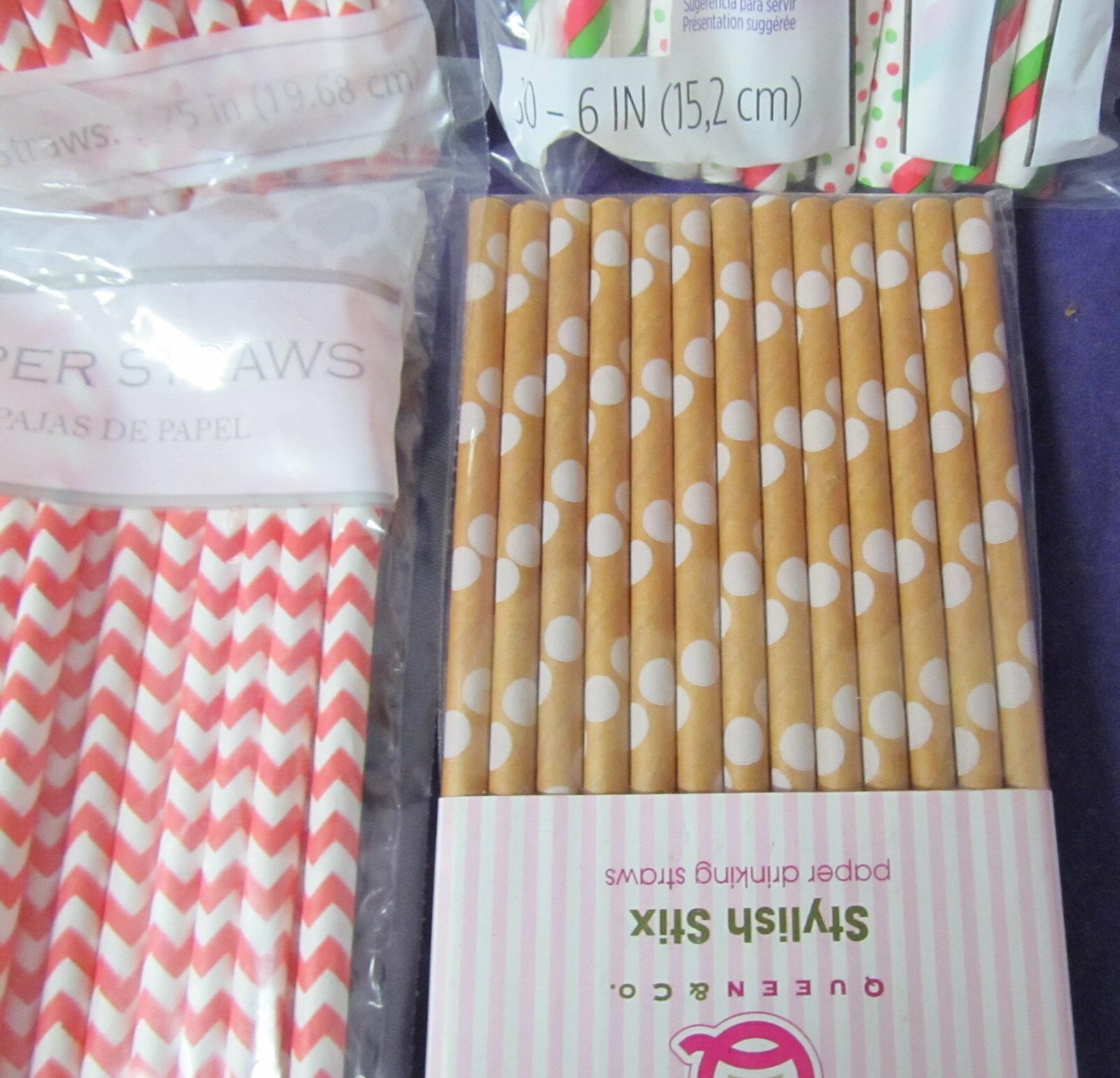 Chevron Halloween Christmas paper straws for cake pops lollipops drinks