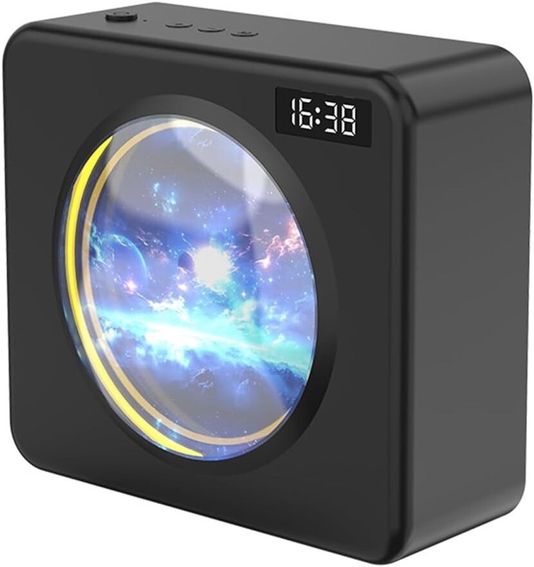 Wireless Speakers Colorful Galaxy Rotating Night Lights with Digital Clock