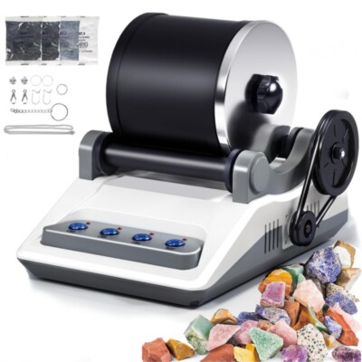 Rock Tumbler Set Steinpoliermaschine Polierkörner Schmuckbefestigungen DIY-Kit