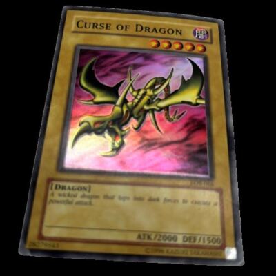 Yugioh Curse of Dragon Card LOB-066 Foil Card Misprint Shift Super