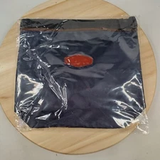 Lunch Bag Tote Pouch Nylon Clasp and Zip Closure Insulated Navy Blue Small