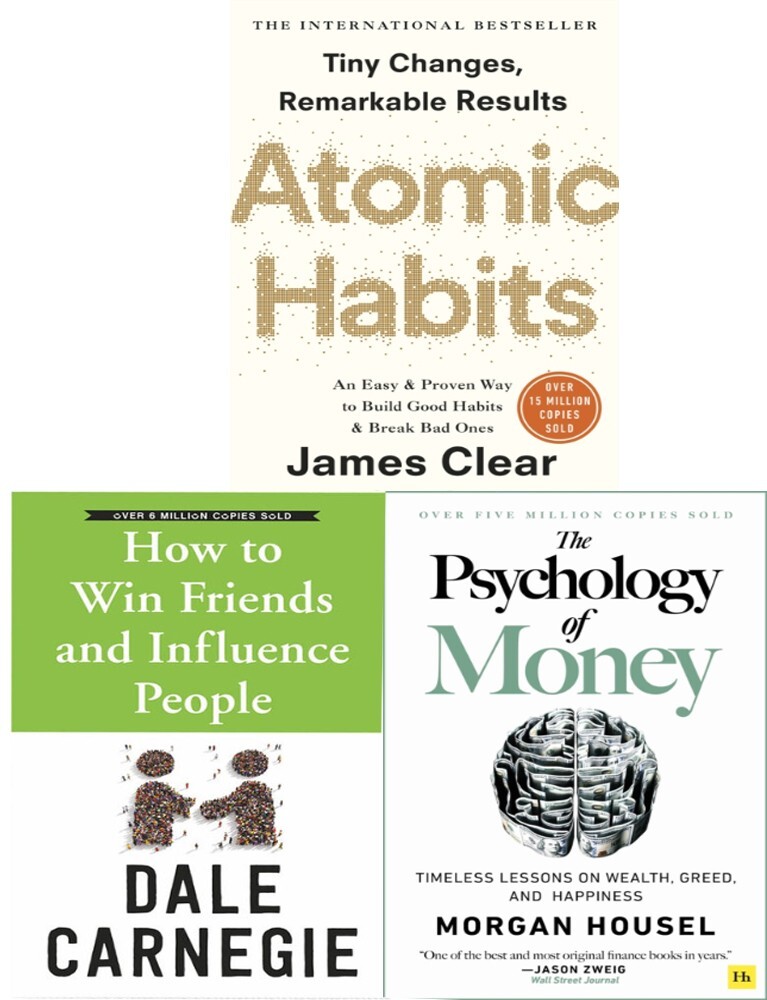 B&Q -  How To Win Friends And Influence PeopleAtomic HabitsPsychology Of Money 3 Books Collection Set - Image 2