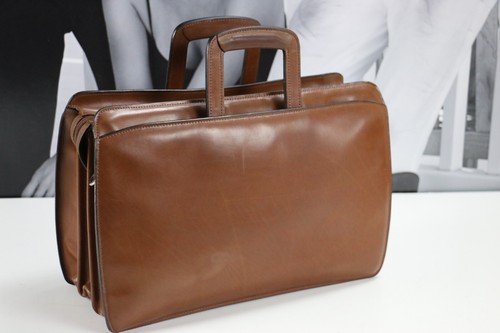 Vintage Leather JACK GEORGE Executive Professional Business Briefcase Bags Mens - Picture 7 of 9