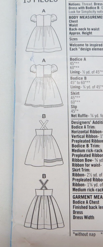 Simplicity Sewing Pattern UNCUT 2430 Toddlers/Child's Dress Size 4-8 - Picture 3 of 5