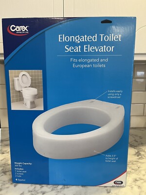 Carex Toilet Seat Elevator For Elongated Toilet Seats -White (FGB30600) Add 3.5 