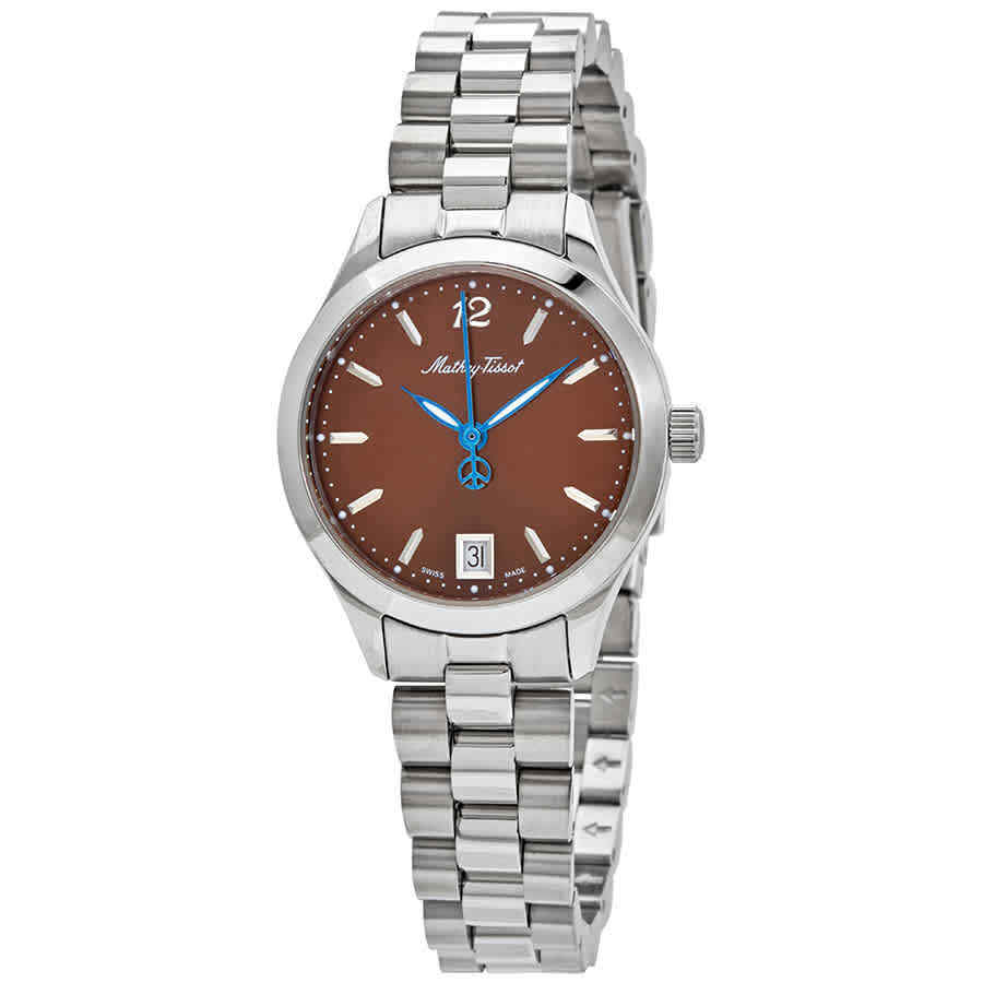 Женские часы Mathey-Tissot Urban с коричневым кварцевым циферблатом D411MAM