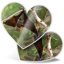 2x Vertical Vinyl Sticker Grey Headed Flying Fox Bat #51100