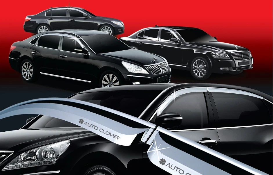 Visera de puerta cromada protector de ventilación de lluvia ventana 4 piezas C514 para Hyundai Genesis 2009~2013 Foto 3 de 4