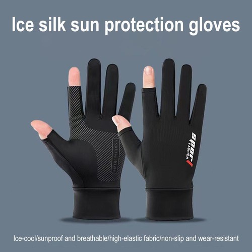 Halbfinger-Motorradhandschuhe, Eisseide, rutschfester Reithandschuh, W9E6