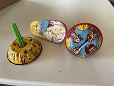 Lot of 3 Vintage Tin Noise Makers Tin Toys New Years Eve Rattle Twirly Bell
