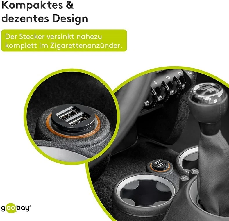 12V Dual USB Lade Adapter Zigarettenanzünder 2,4A für Handy Kabel Auto Kfz Pkw - Bild 4 von 4