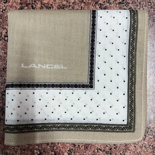 MEN HANDKERCHIEF COTTON POCKET SQUARE16" CLASSIC ART BEIGE PLAIN WHITE POLKA DOT