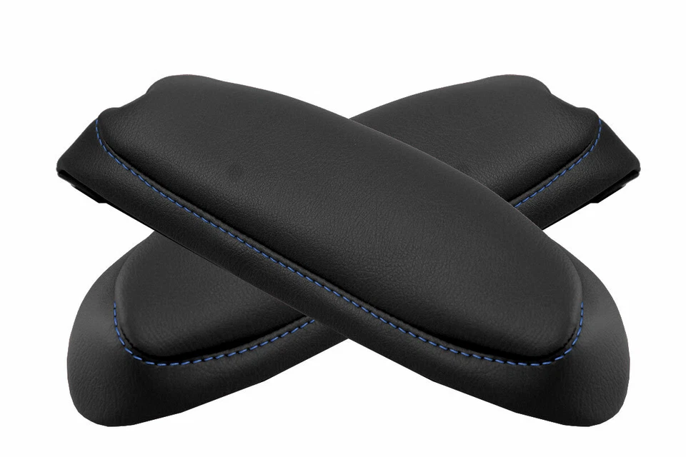 Cubierta de reposabrazos de asiento de cuero apta para Chevrolet Astro 1985-1994 puntada negra azul Foto 4 de 4