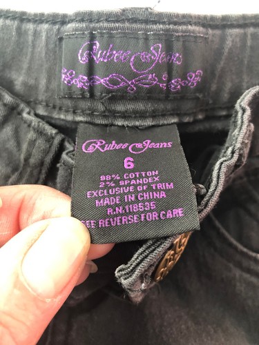 Girl's Black Rubee Denim Stretch Jeans Size 6 - Picture 6 of 7