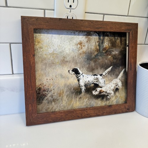 FRAMED Print Two Setters, Percival Leonard Rousseau, Hunting Art, Man Cave Decor - Picture 5 of 5