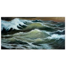 Ocean waves sea marine art seascape wave art beach Oil original painting 