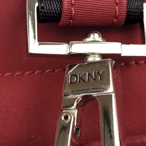 DKNY Red Nylon Tote Shoulder Bag Purse – Zip Top, Pockets, Lightweight - Picture 11 of 24