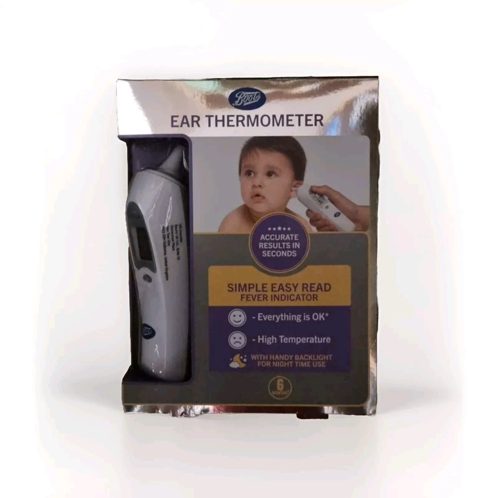 BOOTS Ear Thermometer Fever Indicator 6+ Months New.
Opens in a new window or tab