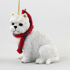Westie Christmas Scarf Ornament
