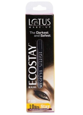 Lotus Herbals Ecostay Kajal, 1.2g, Black Waterproof 10 hours plus stay kajal