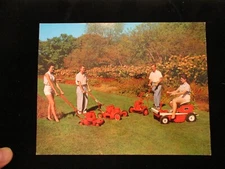 Certified Lawnmower Advertising Pinup Pretty Woman Oversized Vintage Postcard
