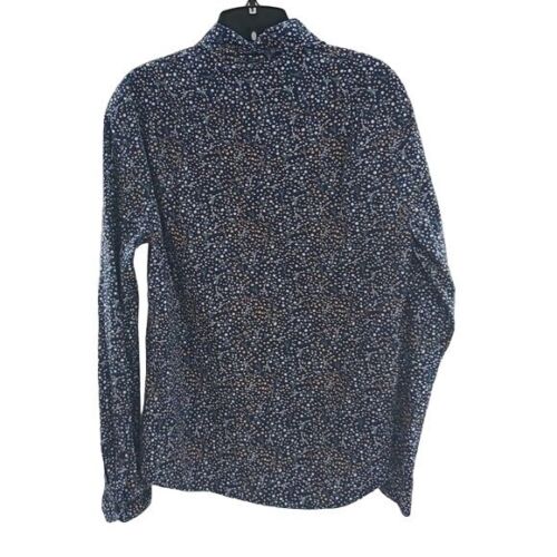 Camisa Express con botones azul estampado floral algodón elástico para hombre talla pequeña - Imagen 6 de 6