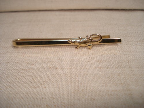 Pince à Cravate, Barrette - Plaqué Or - à Motif de Crocodile - Imagen 5 de 6