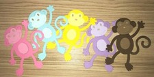 4 HAPPY MONKEY cardstock paper die cut embellishments