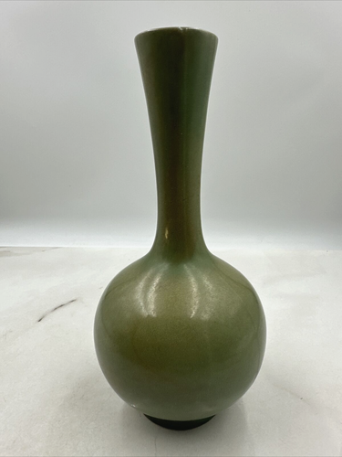 Vintage Red Wing USA Keramik Knospe Vase #1557 grün 10" MCM rund