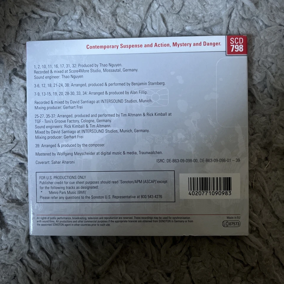 Alan Fillip CRIME TIME BEDS Soundtrack Library CD Digipak Suspense Action Danger - Image 2 of 3